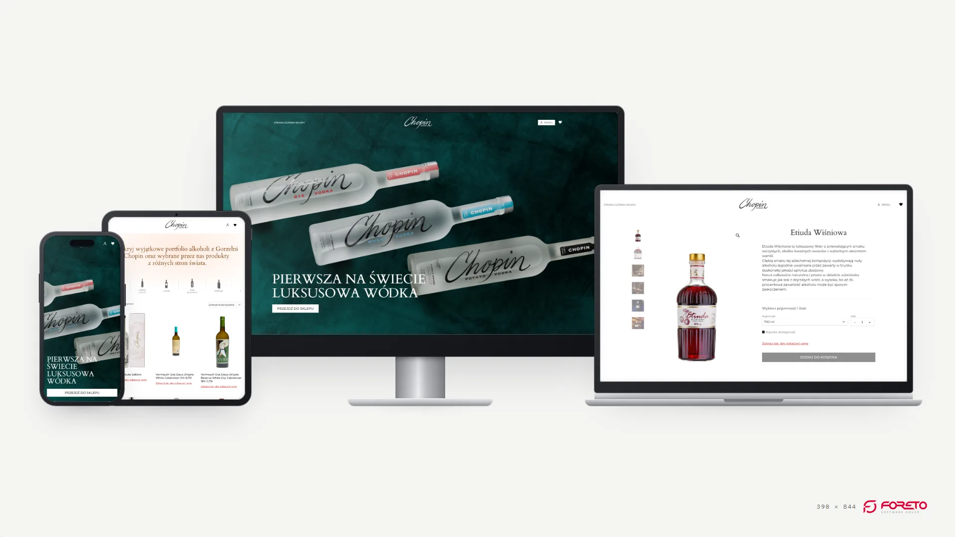 Chopin Vodka — sklep na monitorze, laptopie, tablecie i telefonie