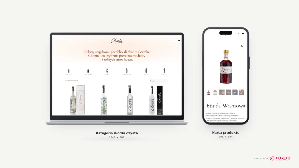 Chopin Vodka — kategoria Wódki czyste na laptopie i karta produktu na telefonie